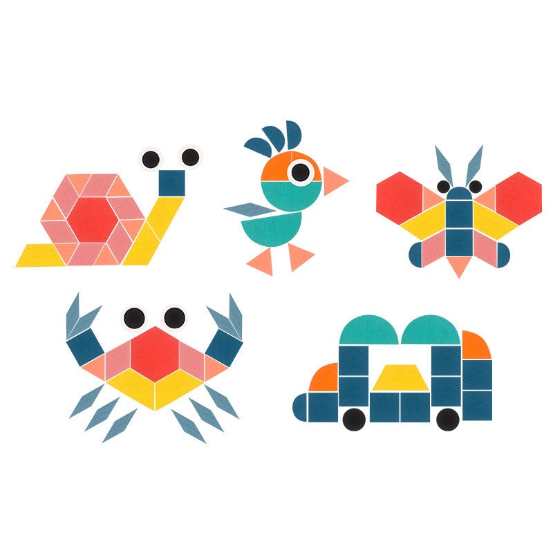 Wooden 180-Piece Creative Puzzle Toy Kidsren'S Early Education Puzzle Puzzle With Various Geometric Shapes And Interesting Tangram - Image 4